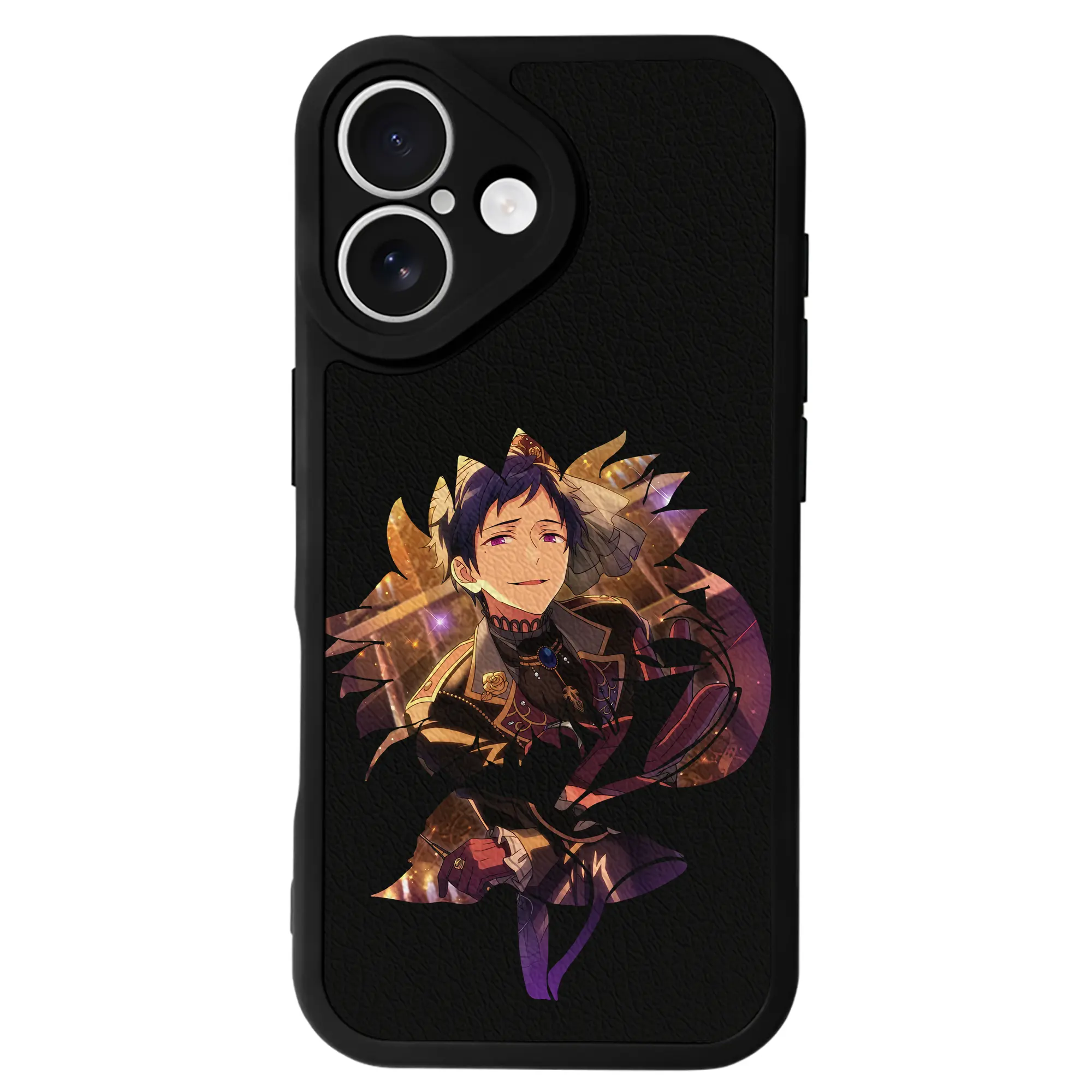 あんさん ぶる グッズ fine 伏見弓弦 - IPhone 16シリーズ対応 ・ シリコンスマホケース ・ レザー調 ・ 高精度フィット ・ 耐衝撃 ・ ワイヤレス充電対応 ・ 精密カット